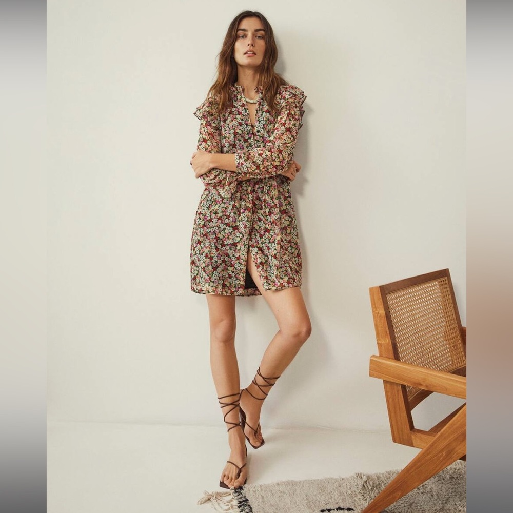 Mango Ruffle Dress XS